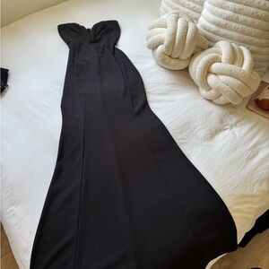 Strapless Black Evening Gown